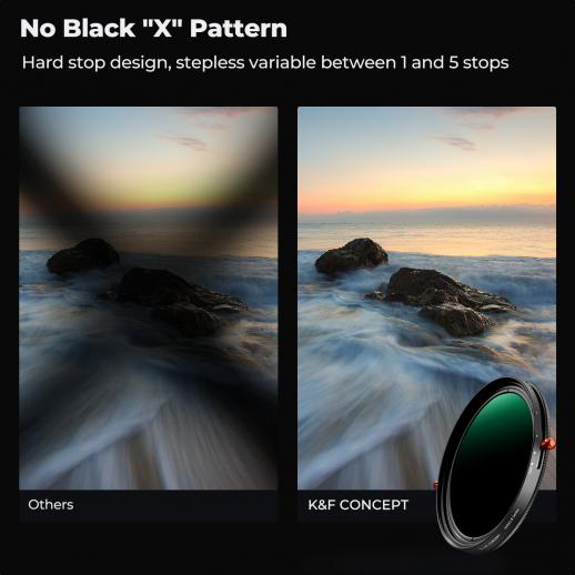 K&F Concept 82mm Variable ND & CPL Filter 2-in-1 | ND2 To ND32, No X-Pattern | Nano-X Series For Camera Lenses