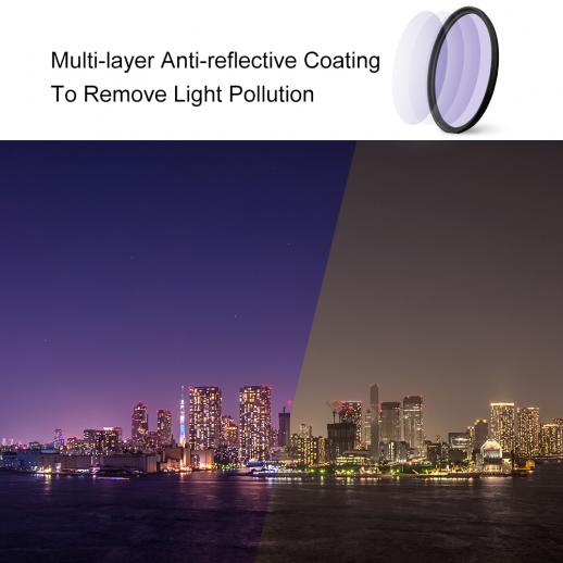 K&F Concept 67mm Clear-Night Filter Multiple Layer Nano Coating Pollution Reduction for Night Sky/Star 