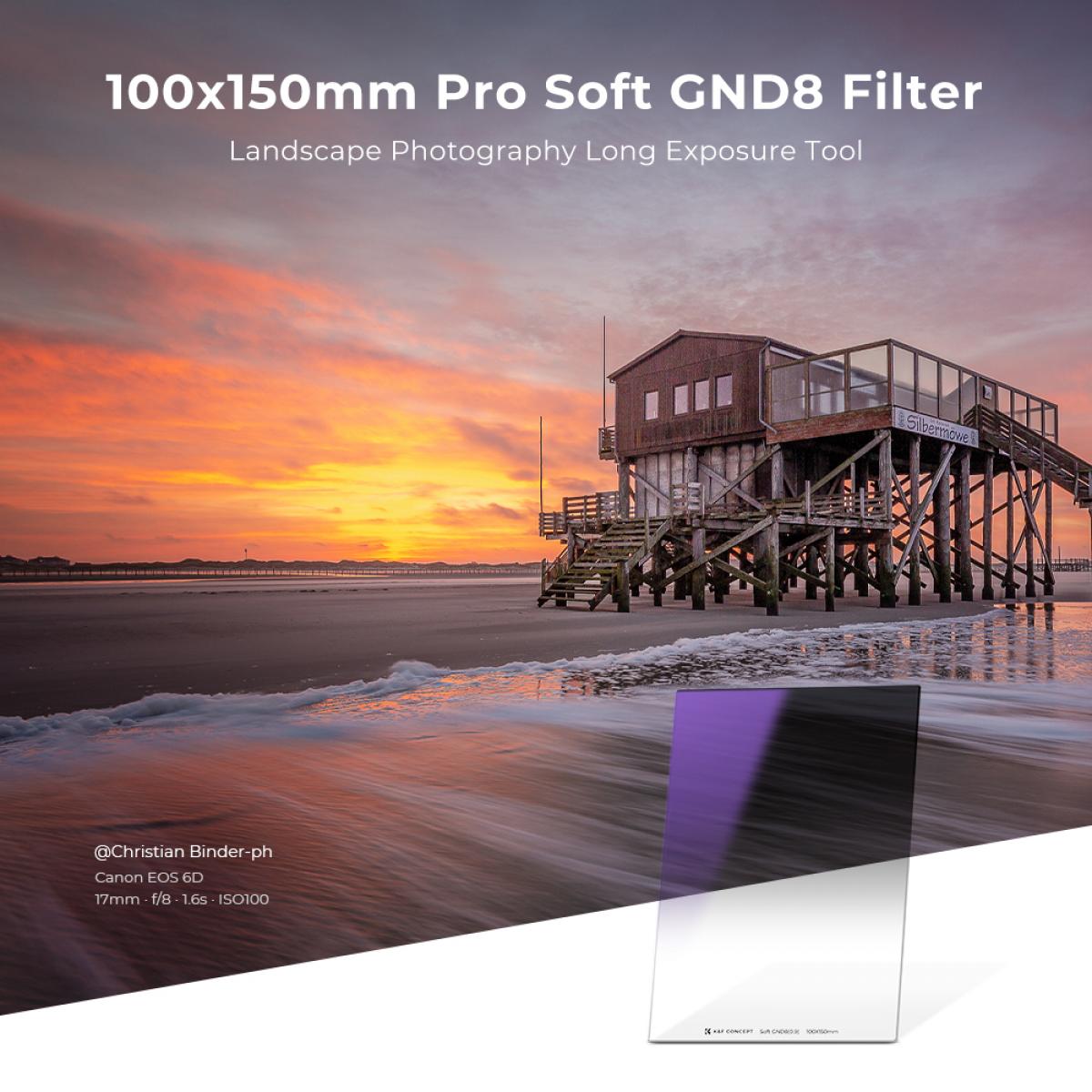 3 Stop Graduated Neutral Density Filter GND8 Square KENTFAITH