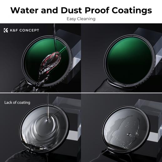for Camera Lens Waterproof/Nano Coatings Variable ND Filter Filter K&F Concept 40.5mm ND8-ND2000 Cleaning Cloth 3-11 Stop 