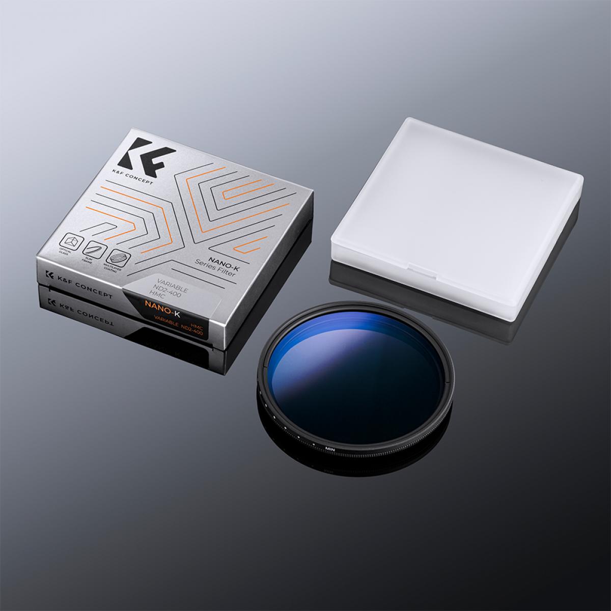 K&F Concept ND2ND400 Variable ND Filter Ultra Slim49/52/55/58/62/67/72