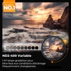 Filtre ND Variable ND2-400 (1-9 stops) 67mm, Filtre Variable Densité Neutre, 28 Couches de Nano-revêtement - Série Nano-Xcel