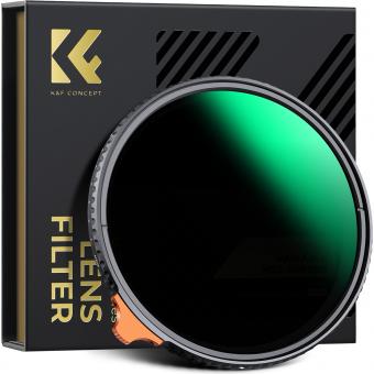 K&F Concept 77mm Filtro ND Variabile ND2-ND400 (1-9 Stop) Serie Nano-Xcel, Vetro Ottico HD a 28 Strati, Anti-Riflesso e Impermeabile per Foto di Paesaggio e Video