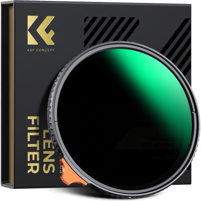 K&F Concept 82mm Filtro ND Variabile ND2-ND400 (1-9 Stop) Serie Nano-Xcel, Vetro Ottico HD a 28 Strati, Anti-Riflesso e Impermeabile per Foto di Paesaggio e Video