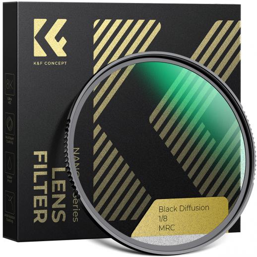 Filtre Black Mist 1/8 95 mm - Effet Diffusion Cinéma & Glow Subtil - Idéal pour Vidéo de Nuit, Mariage et Portrait - Multicouches 28 Couches