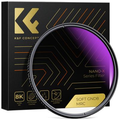 62mm HD Soft GND8 Lens Filter 3 Stop (0.9) Soft Graduated Neutral Density Filter K&F Concept Nano-Xcel Series