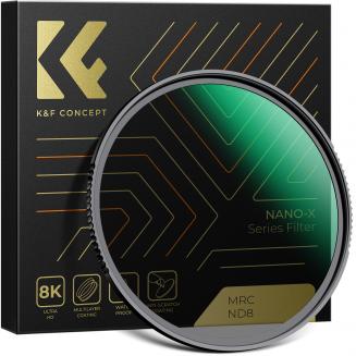 XN21 82mm ND8 (3 Stop) ND Lens Filter HD Fixed Neutral Density Filter, Ultra Slim Frame Import Optical Glass Nano-Xcel Series for Camera Lens