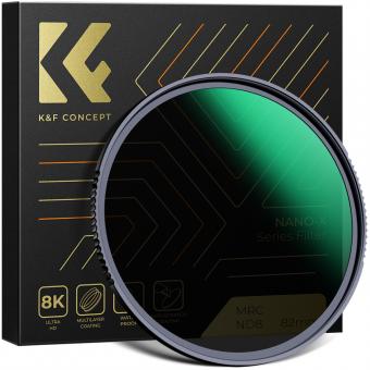 XN21 52mm ND8 (3 Stop) ND Lens Filter HD Fixed Neutral Density Filter, Ultra Slim Frame Import Optical Glass Nano-X Series for Camera Lens