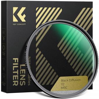 49mm Filtro Black-Mist 1/2 Filtro Black Diffusion 1/2 in Vetro Ottico per in Ritratto e in Video,Nano-Xcel