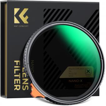 Filtro ND Variabile Black Mist 1/4 + ND2-32 (1-5 stop) 77mm con pellicola verde antiriflesso a 28 Strati Rivestimento su entrambi i lati e leva,Nano-Xcel
