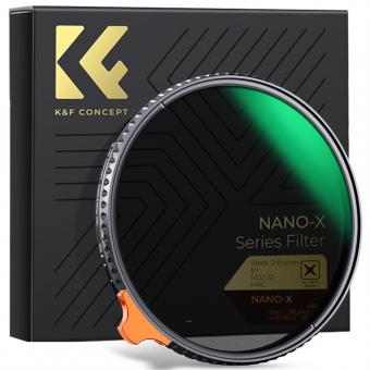 67mm Black Mist 1/4 and ND2-ND32 (1-5 Stop) Variable ND Lens Filter 2 in 1 with 28 Multi-Layer Coatings - Nano X Series