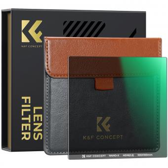 K&F Concept Nano-X Filtro Quadrato ND16 (4 stops) a Lastra 100x100mm in Vetro Ottico con 28 Strati Rivestimento Nano Compatibile Nano-X Porta Filtri per Lente