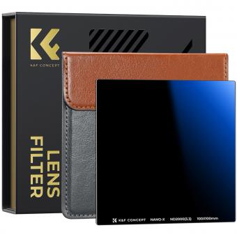 K&F Concept Nano-X Filtro Quadrato ND2000 (11 stops) a Lastra 100x100mm in Vetro Ottico con 28 Strati Rivestimento Nano Compatibile Nano-X Porta Filtri per Lente