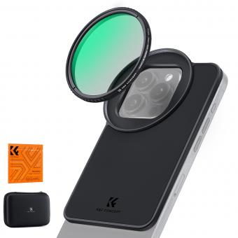 K&F Concept 6.7 inch Magnetic Lens Filter Mount Adapter with 67mm CPL Filter for iPhone, Compatible with 16/15/14/13/12 Pro Max, 16/15/14 Plus