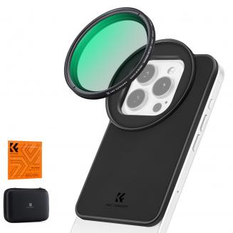 K&F Concept 6.1インチ マグネット式レンズフィルターマウントアダプター、67mm可変ND2-32フィルター付き、iPhone、16/15/14/13/12、16/15/14/13/12 Proに対応