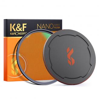 Filtro de névoa preta de 62 mm 1/8, 28 camadas de filme verde anti-reflexo, à prova d'água e resistente a arranhões com tampa de lente de metal, série Nano-Xcel