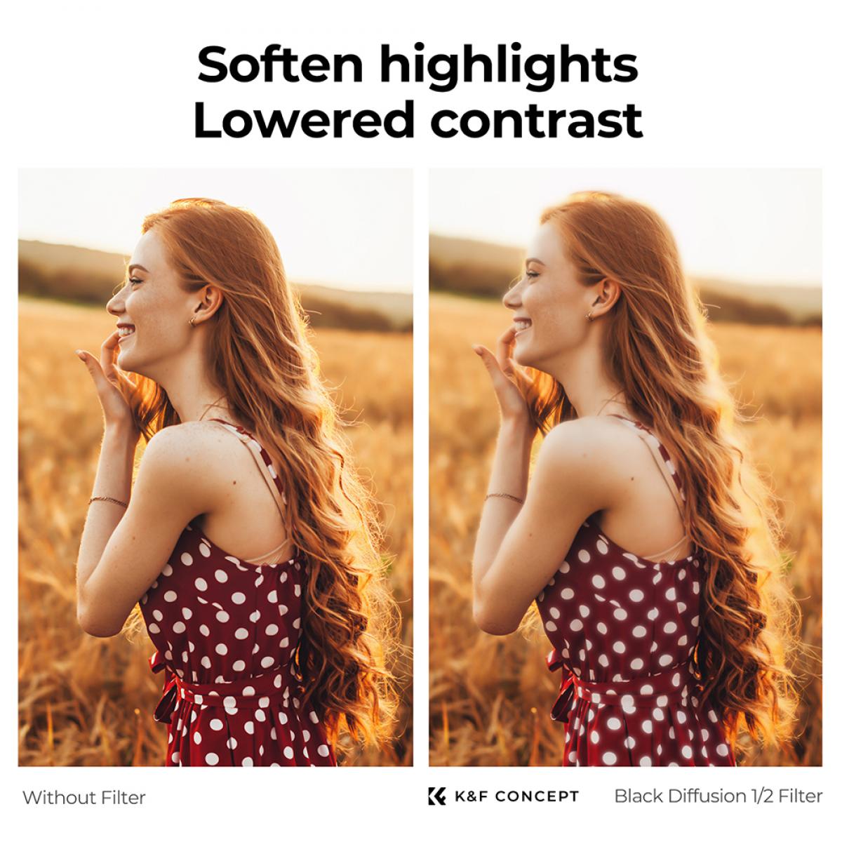 67mm Black mist filter 1/8 28 layers of anti-reflection green film waterproof and scratch-resistant with metal lens cover Nano-X series