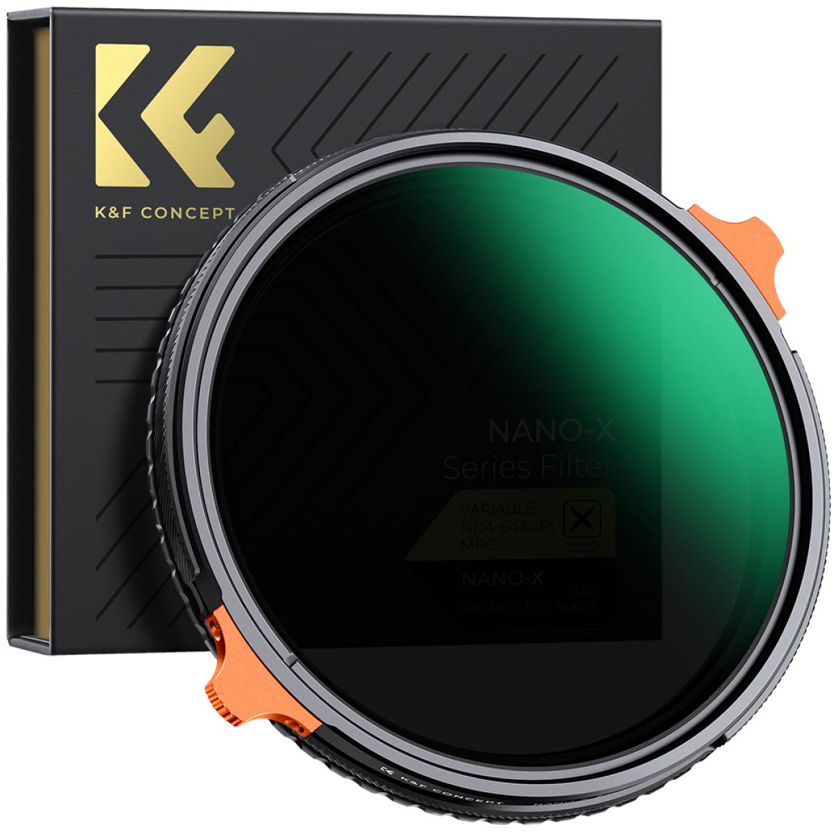 K&F Concept NANO-X 可変NDフィルター 82mm ND2~ND32 KF-82NDX2-32