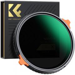 43mm ND4-ND64 (2-6 ストップ) 可変 ND フィルターと CPL 円偏光フィルター 2 in 1、28 層の反射防止グリーン フィルム、2 つのオレンジ レバー、輸入ホワイト クロス Nano-X シリーズ