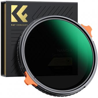 67mm ND4-ND64 (2-6 Stop) Variable ND Filter and CPL Circular Polarizing Filter 2 in 1 with 28 Layers of Anti-reflection Green Film, Two Orange Levers, Imported White Cloth Nano-X Series