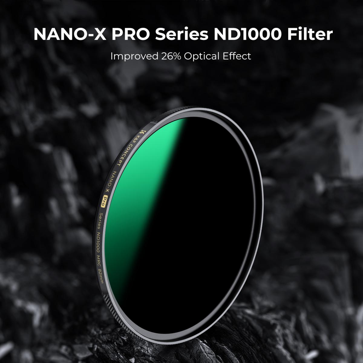 77mm ND1000 フィルター、HD 超薄型銅フレーム、36 層反射防止グリーン フィルム、Nano-X PRO シリーズ