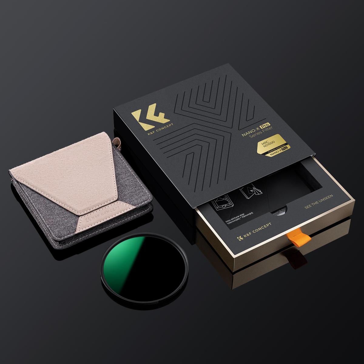 77mm ND1000 フィルター、HD 超薄型銅フレーム、36 層反射防止グリーン フィルム、Nano-X PRO シリーズ