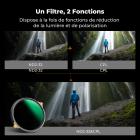 Filtre d'objectif CPL et ND 2-32 58 mm dans un anneau de filtre en laiton, verre optique haute définition ultra fin avec revêtement 36 couches, étanche et anti-rayures, antireflet, série Nano-Xcel Pro