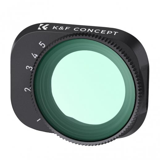 DJI Drone Mini 3 Pro Variable ND2-ND32 Filter with Single-sided Anti-reflection Green Film, Waterproof and Scratch-resistant