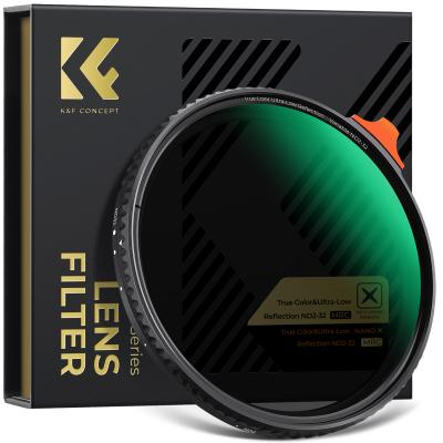 K&F Concept 58mm ND2-32 Variabile Filtro True Color & Riflettività Ultrabassa，Filtri Densità Neutra ND2-32(1-5 Stops）in Vetro Ottico con 28 Strati Nano Rivestimento - Serie Nano-Xcel
