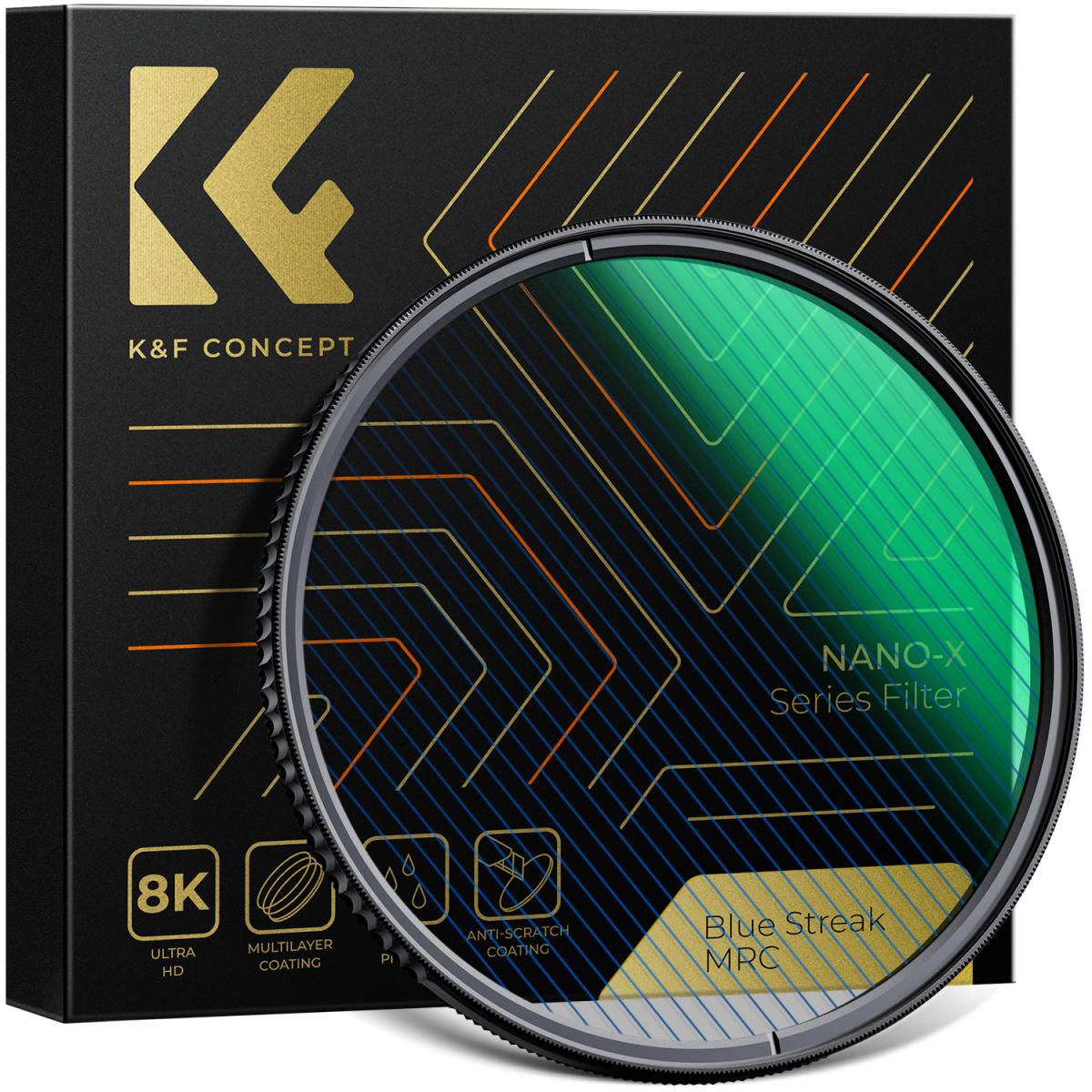 ブルースリーク・フィルター（2mm）光学ガラス ナノXシリーズ - K&F
