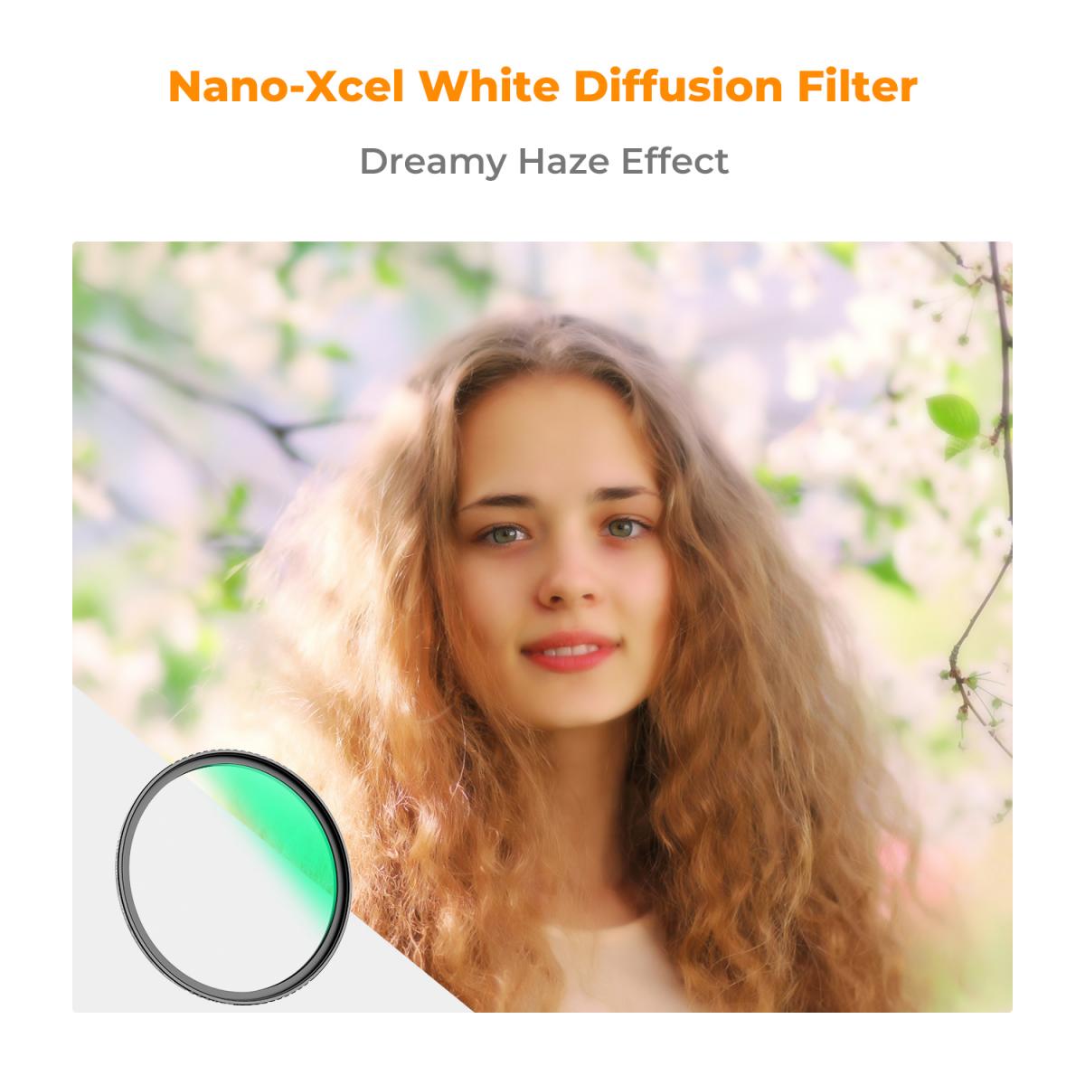 82mm White Pro Mist 1/4 Filter Nano-Xcel Series - KENTFAITH