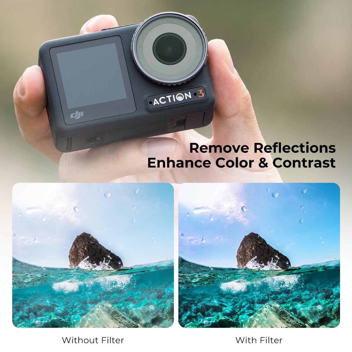 DJI Osmo Action 3 CPL Filter with Single-sided Anti-reflection Green Film