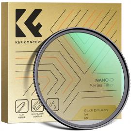 82mm 블랙 미스트 1/4 필터 방수 미스트 음향 효과 비디오/블로그/인물 사진용 24개 다층 코팅 블랙 확산 필터(D-시리즈)