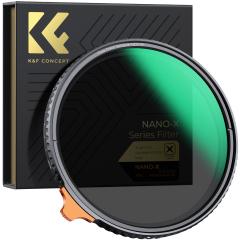 Filtro ND variável de 77 mm True Color ND2-ND32 com 28 camadas de película verde antirreflexo à prova d'água, série Nano-X antiriscos