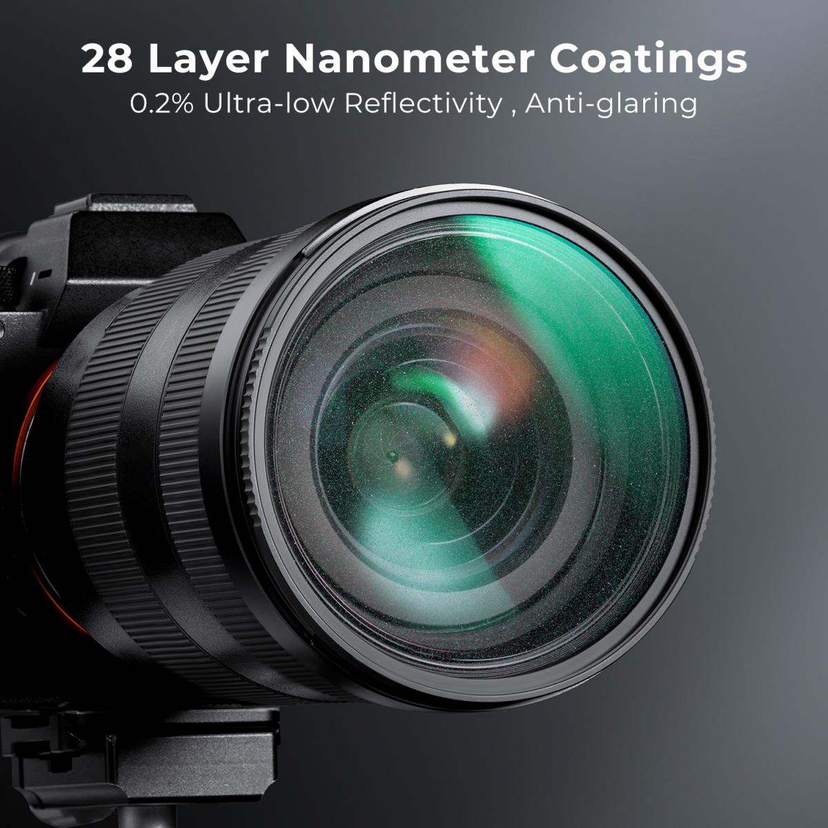 Threaded Black Polymer Solar Filter For Cameras, 55mm, SolarLite