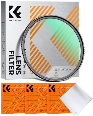 77mm Black Mist Filter 1/8 + 3pcs Cleaning Cloth with 18 Multi-Layer Coatings Nano-Klear Series