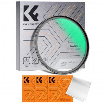 Filtro de névoa branca de 55 mm Filtro de efeito cinematográfico com 18 revestimentos multicamadas para fotografia de retrato e paisagem Série Nano-K
