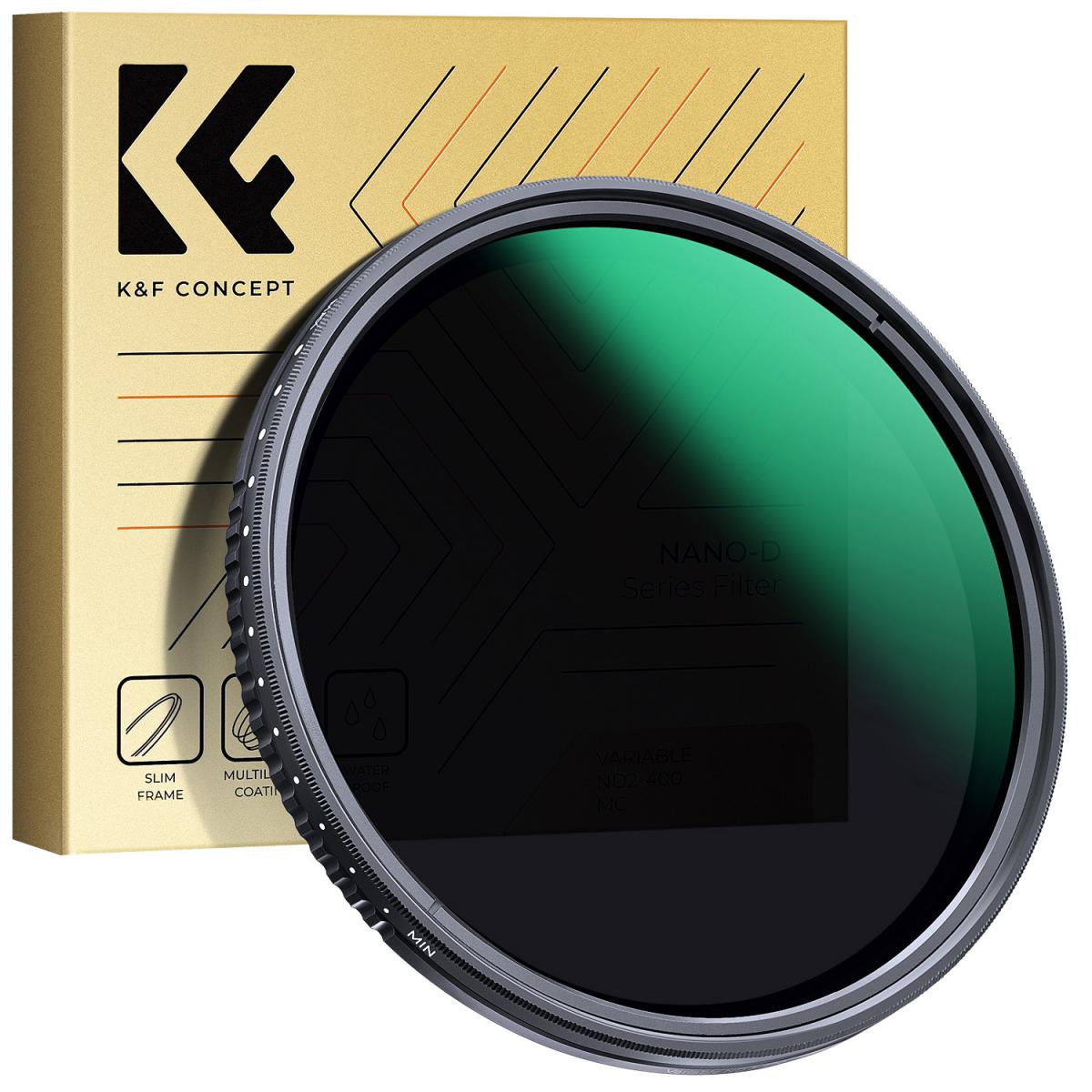 K&F Concept 82mm ND2-ND400 可変フィルタ ナノDシリーズ - K&F Concept