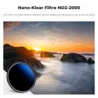 Filtre ND Variable ND2-2000 True Color (1-11 stops) 72mm, Filtre Variable Densité Neutre, 18 Couches de Nano-revêtement - Série Nano-Klear