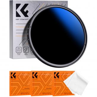 72mm ND2-ND2000 Filter (1-11 Stops) with 3 Vacuum Cleaning Cloths Nano-Klear Series