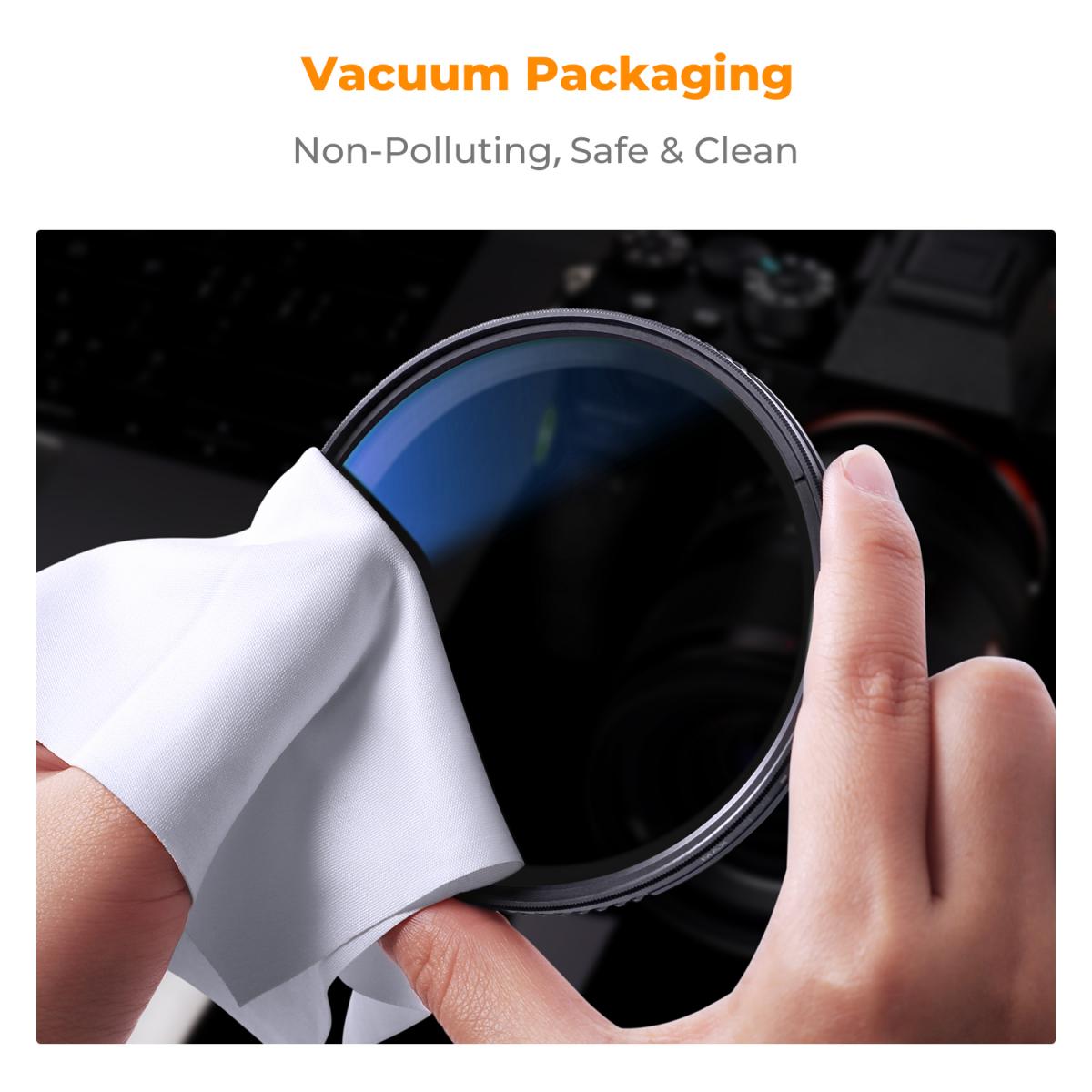 82mm ND2-ND2000 フィルター (1-11 ストップ) 掃除布 3 枚付き Nano-Klear シリーズ