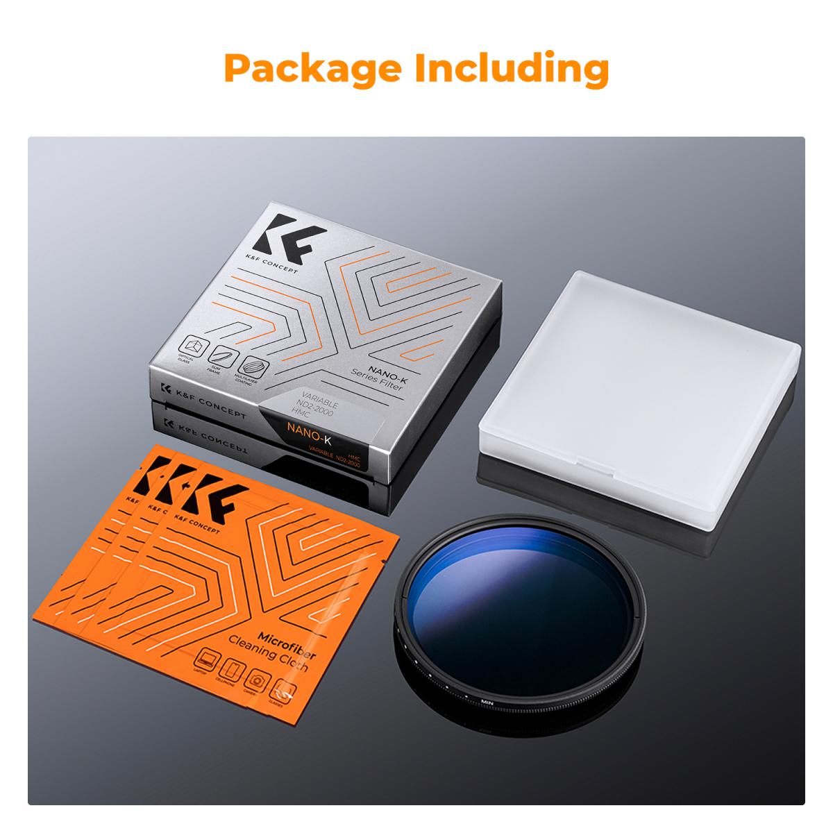 82mm ND2-ND2000 フィルター (1-11 ストップ) 掃除布 3 枚付き Nano-Klear シリーズ