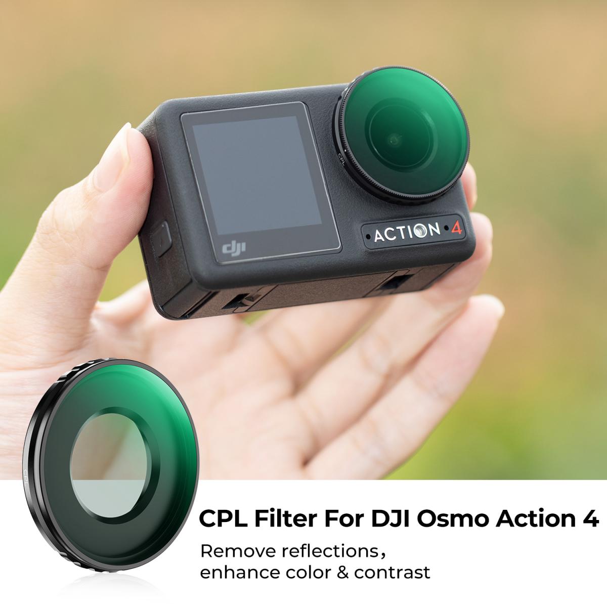 DJI Osmo Action 4 CPLフィルター｜K&F Concept アクションカメラ 