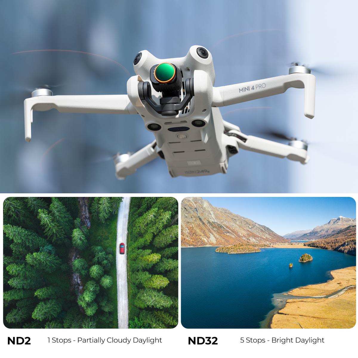 가변 ND 필터 ND2-32(1-5스톱) DJI Mini 4 Pro와 호환되는 제한된 VND 필터