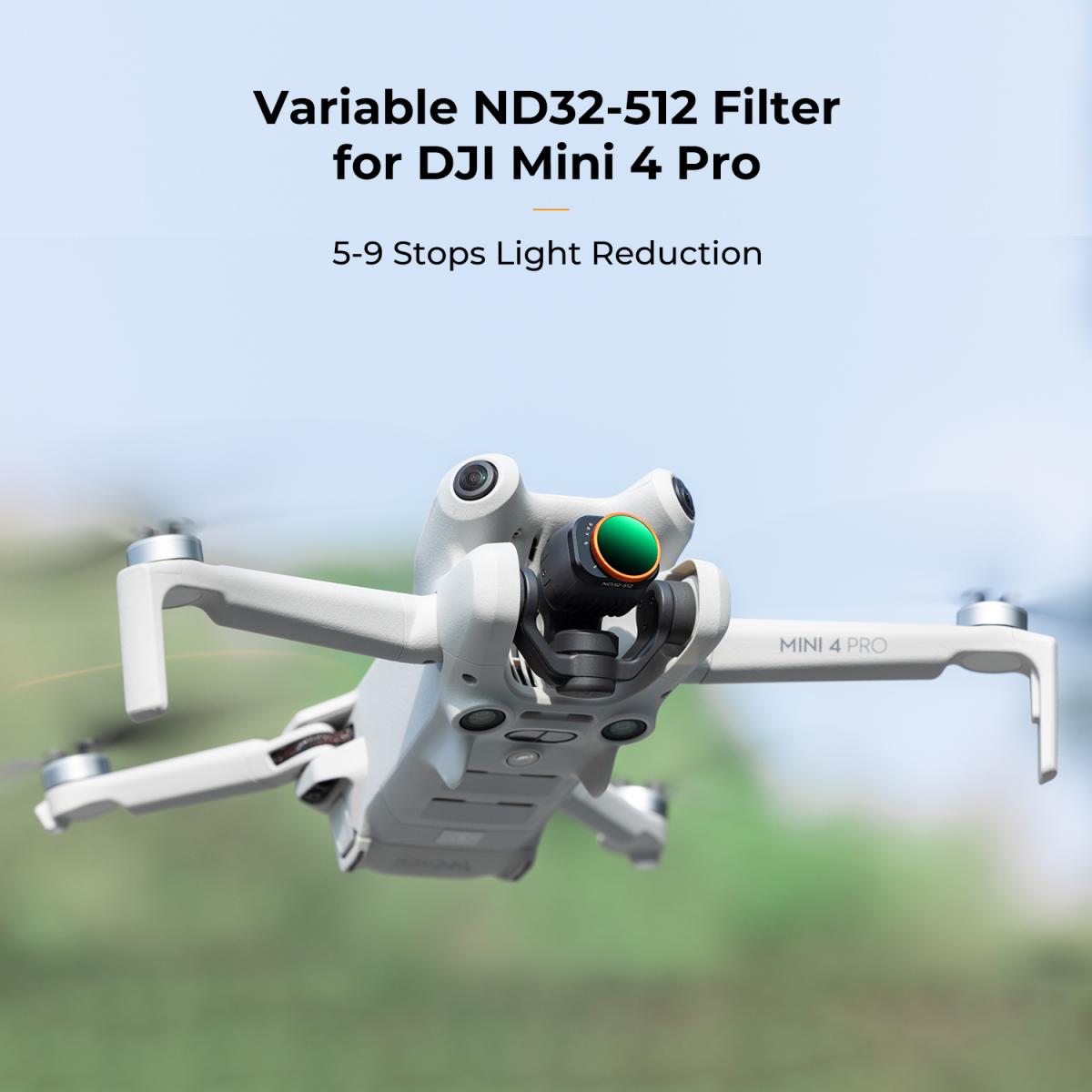 가변 ND 필터 ND32-512(5-9스톱) DJI Mini 4 Pro와 호환되는 제한된 VND 필터