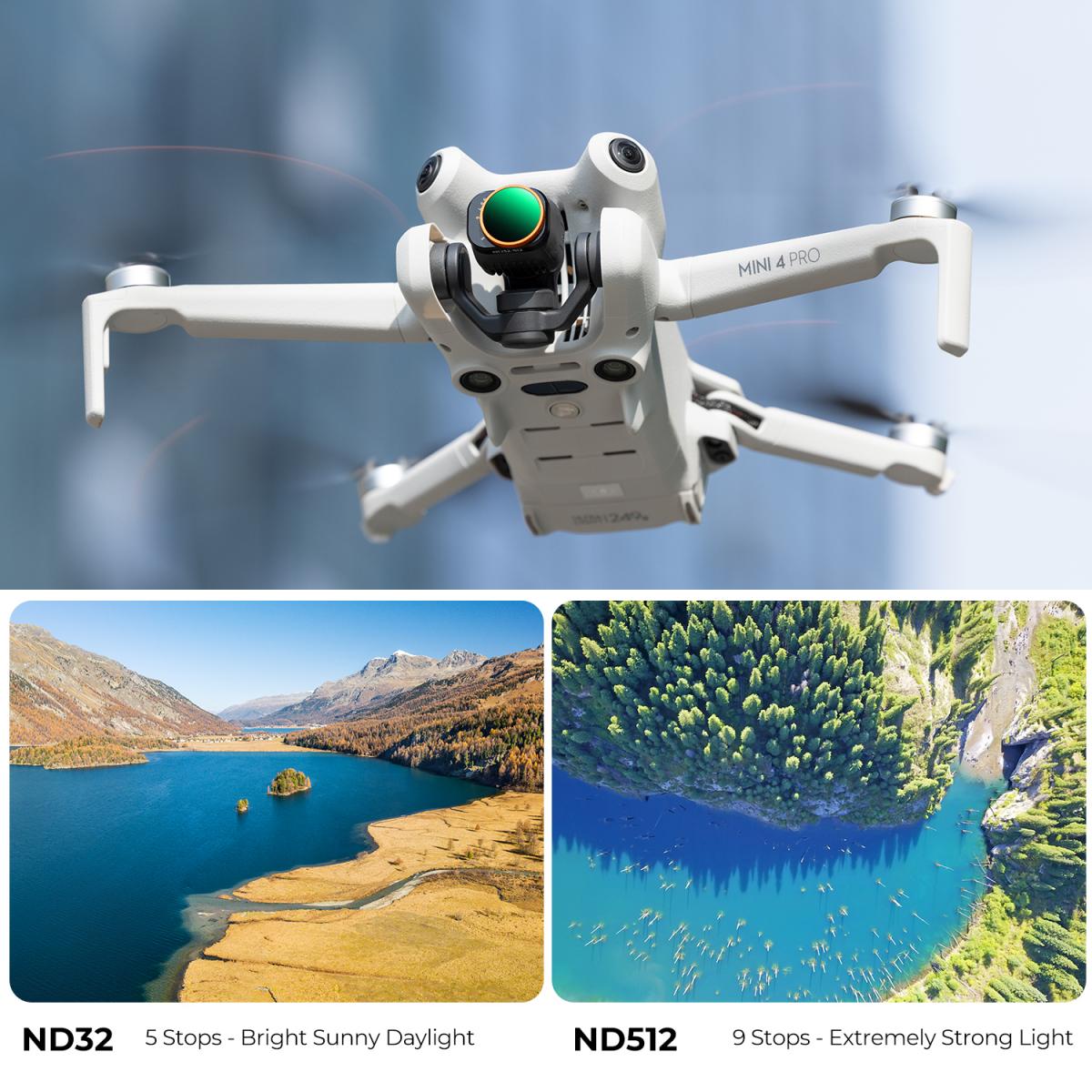 가변 ND 필터 ND32-512(5-9스톱) DJI Mini 4 Pro와 호환되는 제한된 VND 필터