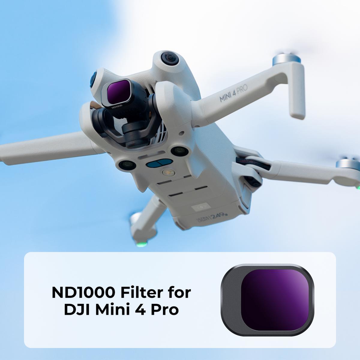 ND1000 Filter Compatible with DJI Mini 4 Pro, Fixed 10 Stops Light Reduction Multi-Coated HD Optical Glass Gimbal Safe Filter