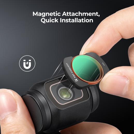 K&F Concept Magnetic Filter Kit For DJI Osmo Pocket 3 – Variable ND, Black Mist, CPL, UV