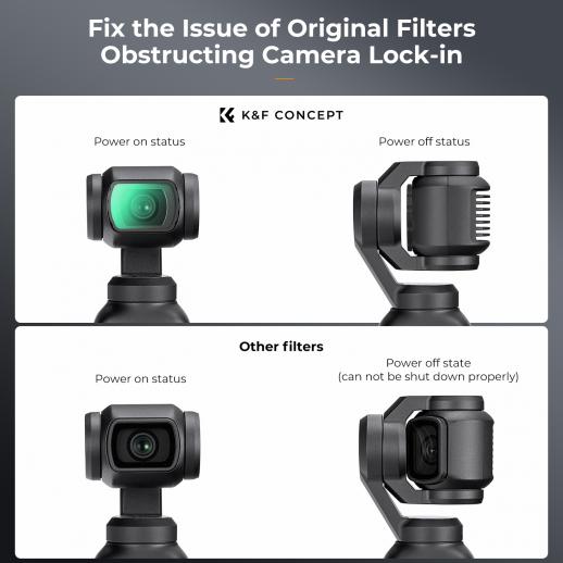 Black Mist 1/4 Filter for DJI Osmo Pocket 3  Lens Filters for DJI Action  Cameras - KENTFAITH