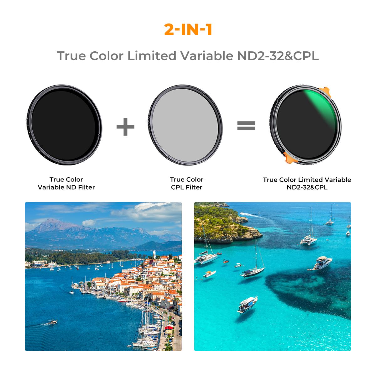 Variable Neutral Density Filter Polarizer 82Mm K&F Concept - KENTFAITH